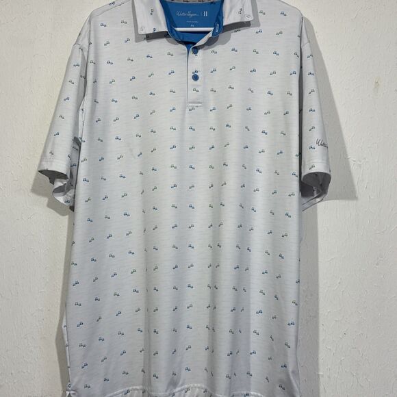 Walter Hagen Polo Shirt Mens XL Golf Cart All Over Print Golf 11 Majors - Picture 1 of 4
